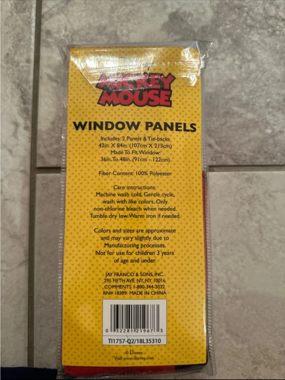 Disney Mickey Mouse Red Curtain Panels - 2 Pack